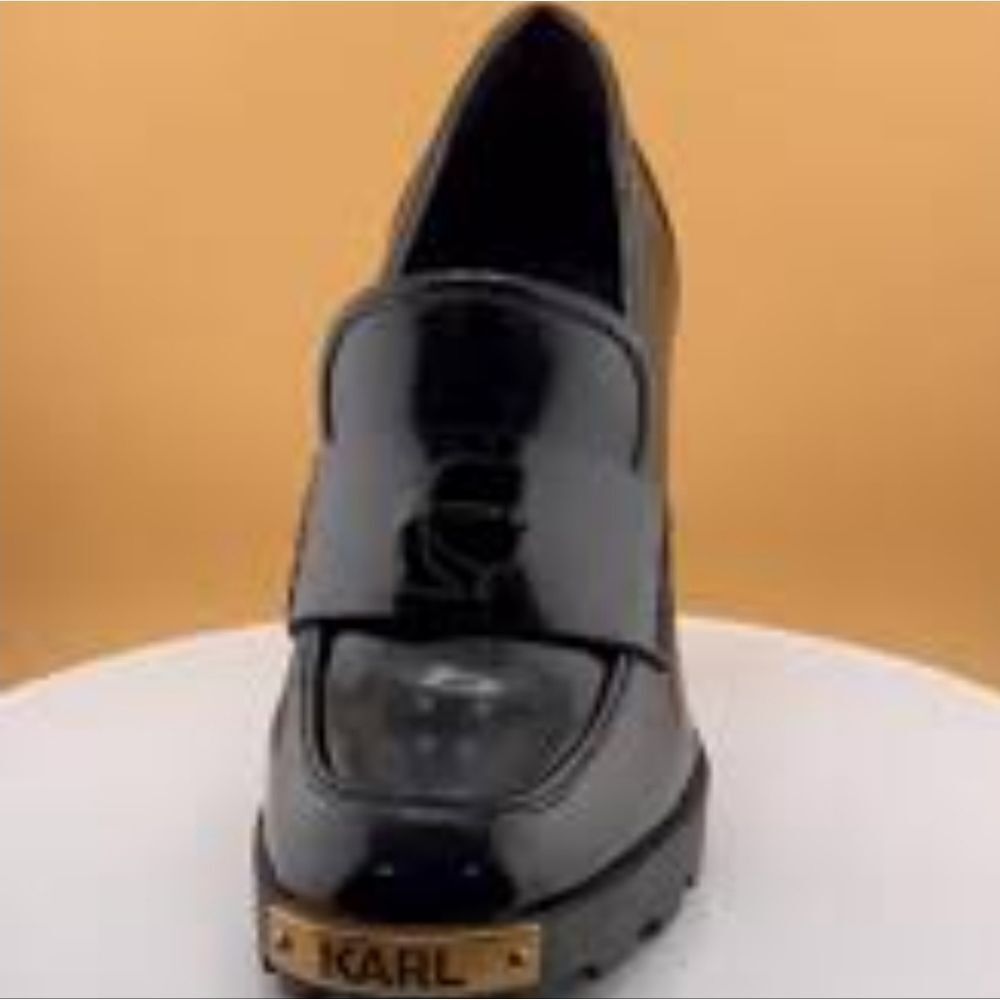 BRAND NEW KARL LAGERFELD PARIS VIRNA HIGH HEEL PATENT LEATHER SHOE - Picture 16 of 16